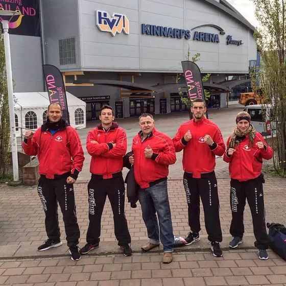 André Ranzenberger mit der Schweizer Muay Thai Nationalmannschaft bei der Weltmeisterschaft in Jönköping