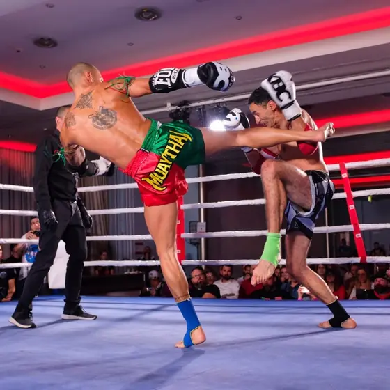 Tritt im Ring, der Ringrichter schaut zu