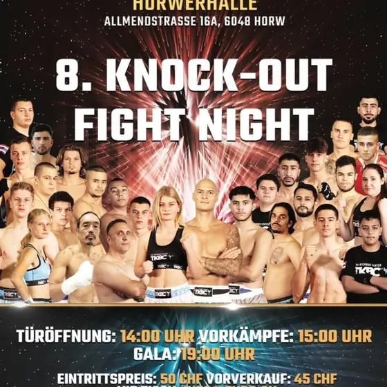 Plakat der 8. Knock-out Fight Night in der Horwerhalle am 22. Oktober 2022